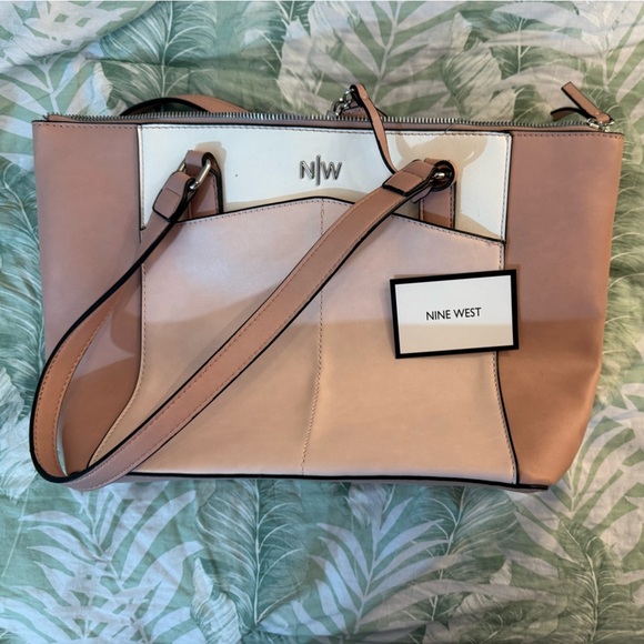 Nine West Blush and Cream Atwell Tote - New, tags removed - Picture 1 of 10